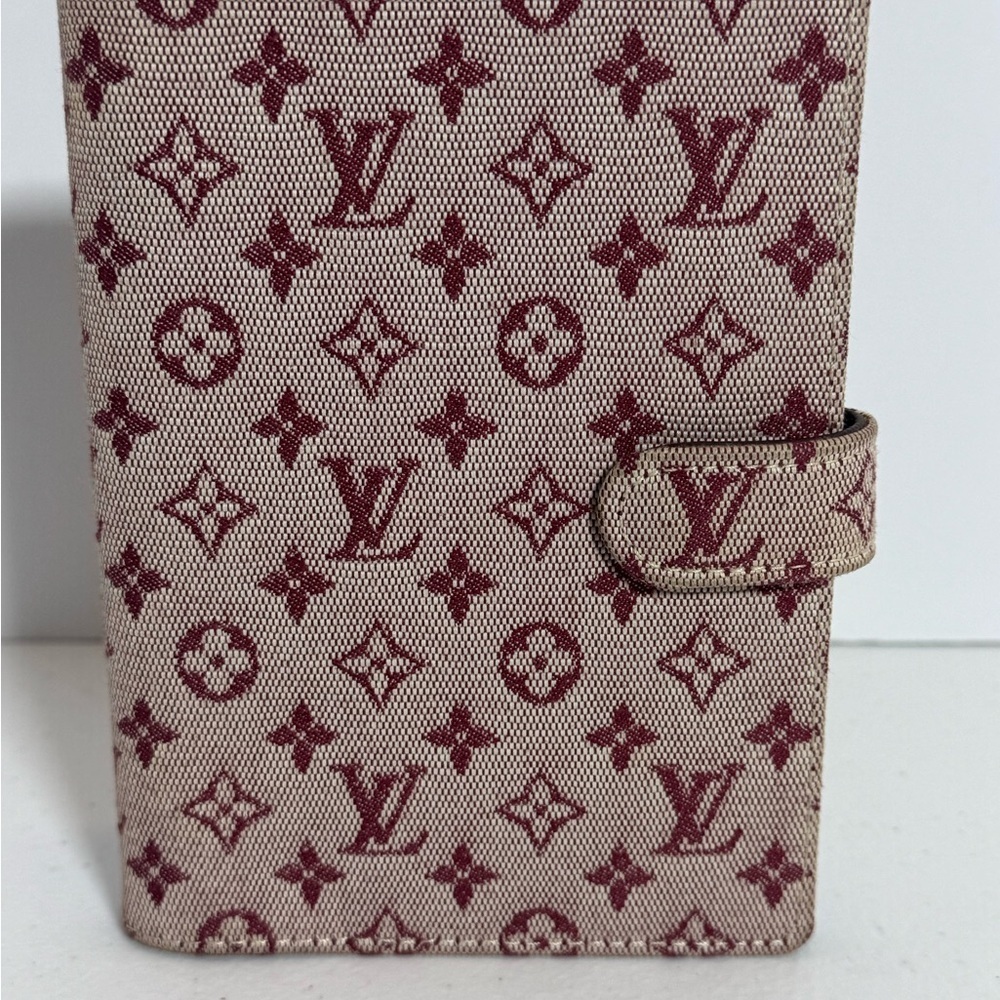 AUTHENTIC Louis Vuitton Red and Cream Monogram Mini Lin Agenda